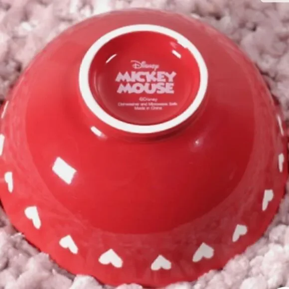 ❤️4 New Disney Mickey Minnie Mouse Valentines Hearts Love Kisses Tidbit Bowls 6" - Picture 7 of 7